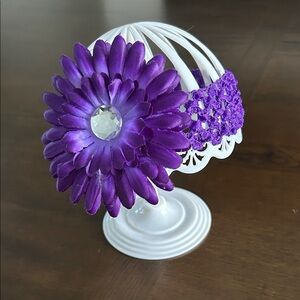 4/$20 Purple Flower Headband with Gem